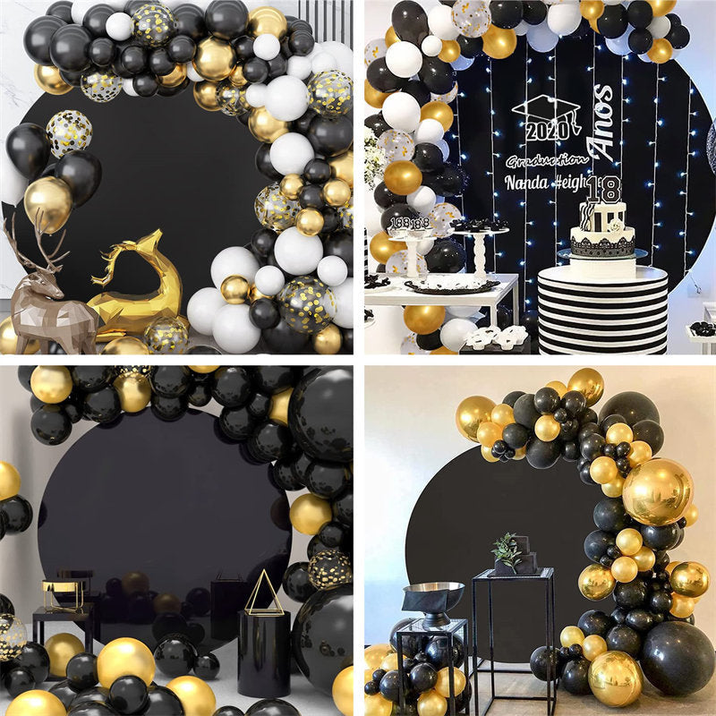 Lofaris Wrinkle Free Black Round Backdrop Circle Cover