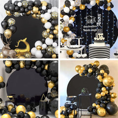 Lofaris Wrinkle Free Black Round Backdrop Circle Cover