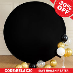 (Ship In 24HR) Wrinkle Free Black Round Backdrop Circle Cover