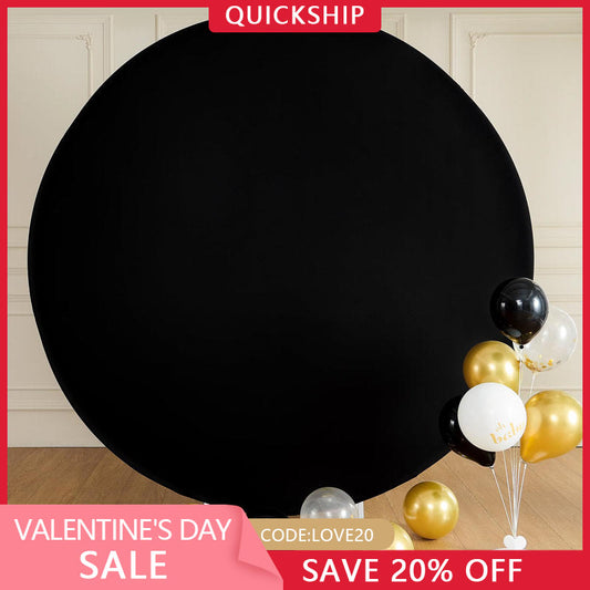 (Ship In 24HR) Wrinkle Free Black Round Backdrop Circle Cover