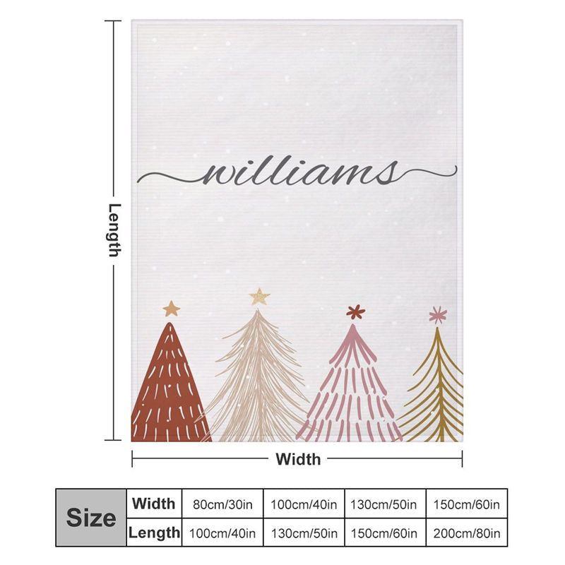 Lofaris Xmas Tree Painting Beige Custom Christmas Blanket