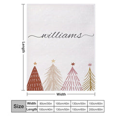 Lofaris Xmas Tree Painting Beige Custom Christmas Blanket