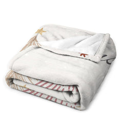 Lofaris Xmas Tree Painting Beige Custom Christmas Blanket