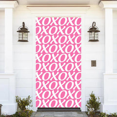 Lofaris Xoxo Repeat Letters Pink Valentines Day Door Cover