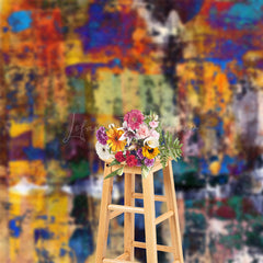 Lofaris Yellow Blue Abstract Graffiti Wall Photo Backdrop