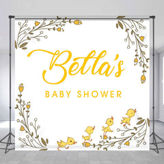 Lofaris Yellow Cute Bird Plant Custom Baby Shower Backdrop