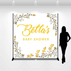 Lofaris Yellow Cute Bird Plant Custom Baby Shower Backdrop