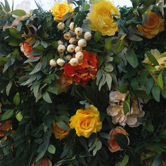 Lofaris Yellow Floral Artificial Wall Plant Wedding Decor