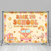 Lofaris Yellow Floral Car Groovy Back To School Backdrop