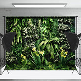 Lofaris Yellow Floral Greenery Spring Photography Backdrop