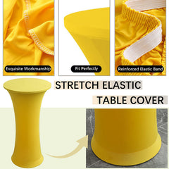 Lofaris Yellow High Top Round Spandex Cocktail Tablecloths