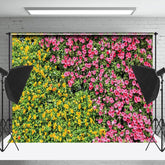 Lofaris Yellow Red Floral Leaves Spring Photography Backdrop