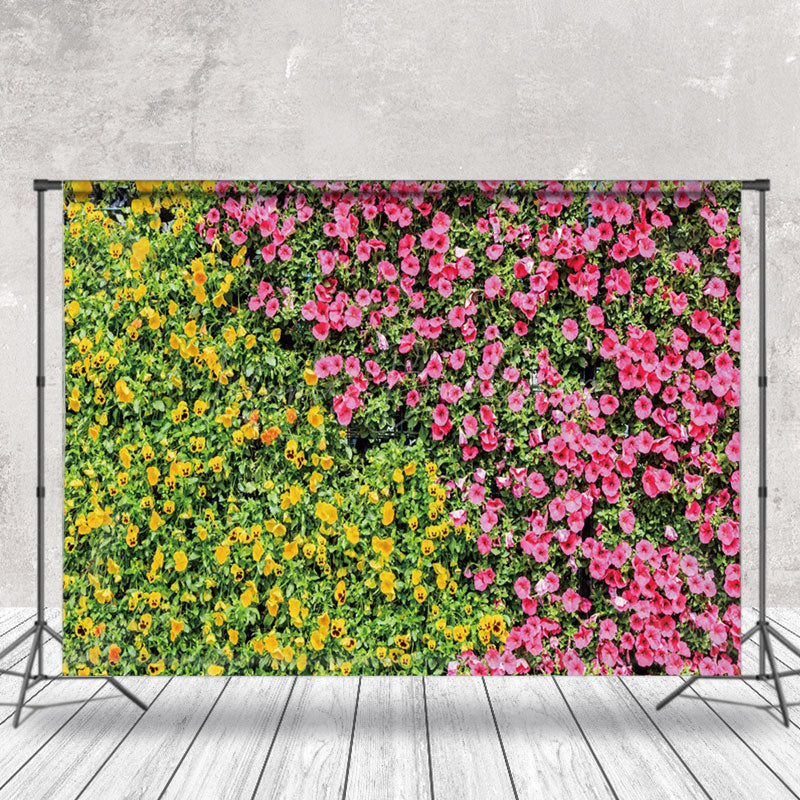 Lofaris Yellow Red Floral Leaves Spring Photography Backdrop