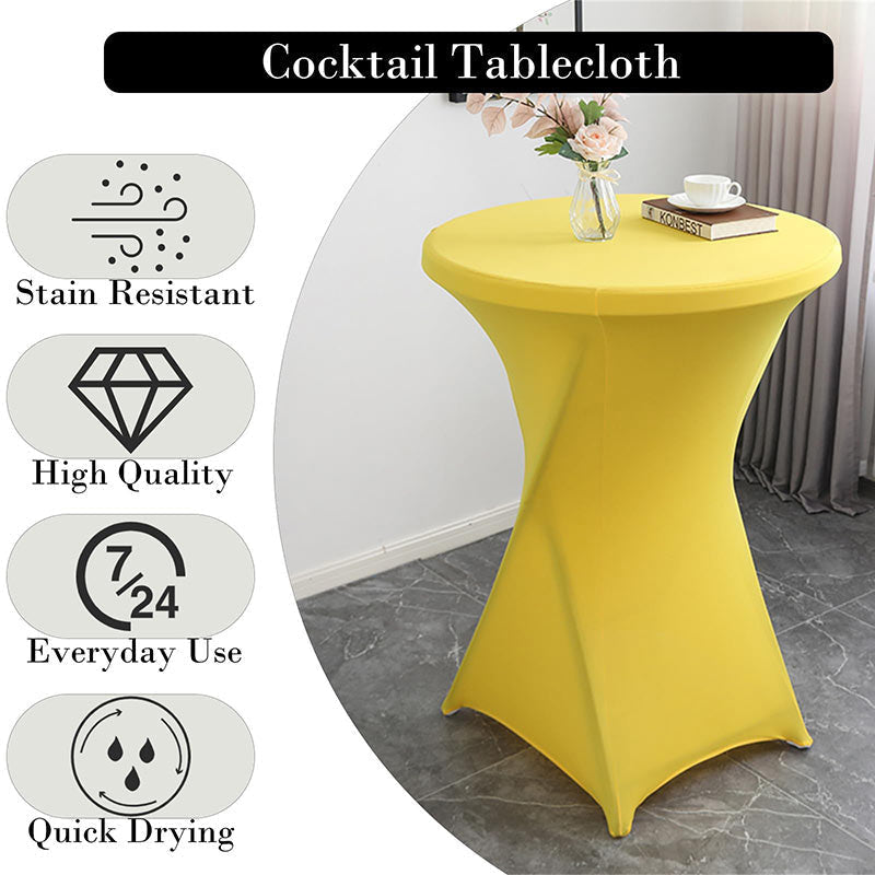 Lofaris Yellow Spandex Stretch Cocktail Banquet Tablecloths