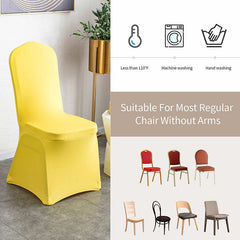 Lofaris Yellow Stretch Spandex Banquet Chair Slipcovers