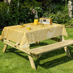 Lofaris Yellow Wave Texture Gradient Rectangle Tablecloth