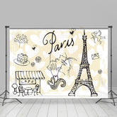 Lofaris Yellow White Black Lines Cafe Couple Tower Backdrop