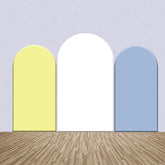 Lofaris Yellow White Blue Colors Theme Arch Backdrop Kit