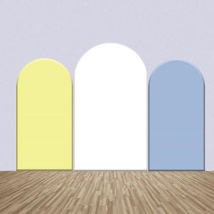 Lofaris Yellow White Blue Colors Theme Arch Backdrop Kit