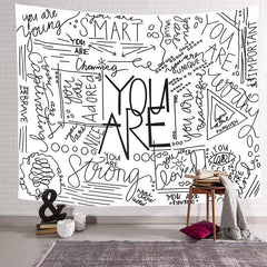 Lofaris You Are Brave Unique Loved Nice White Wall Tapestry
