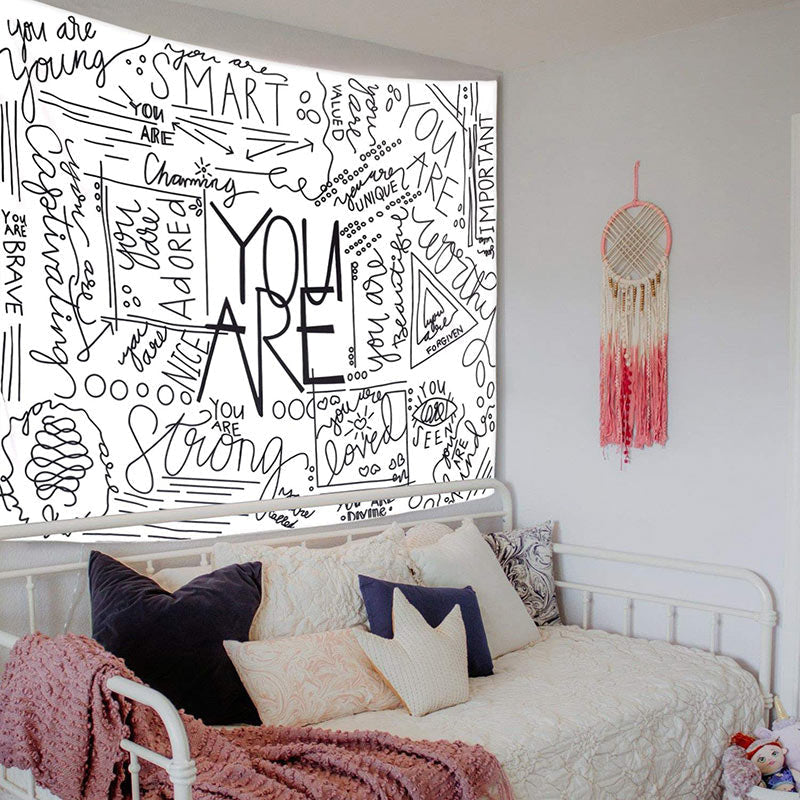 Lofaris You Are Brave Unique Loved Nice White Wall Tapestry