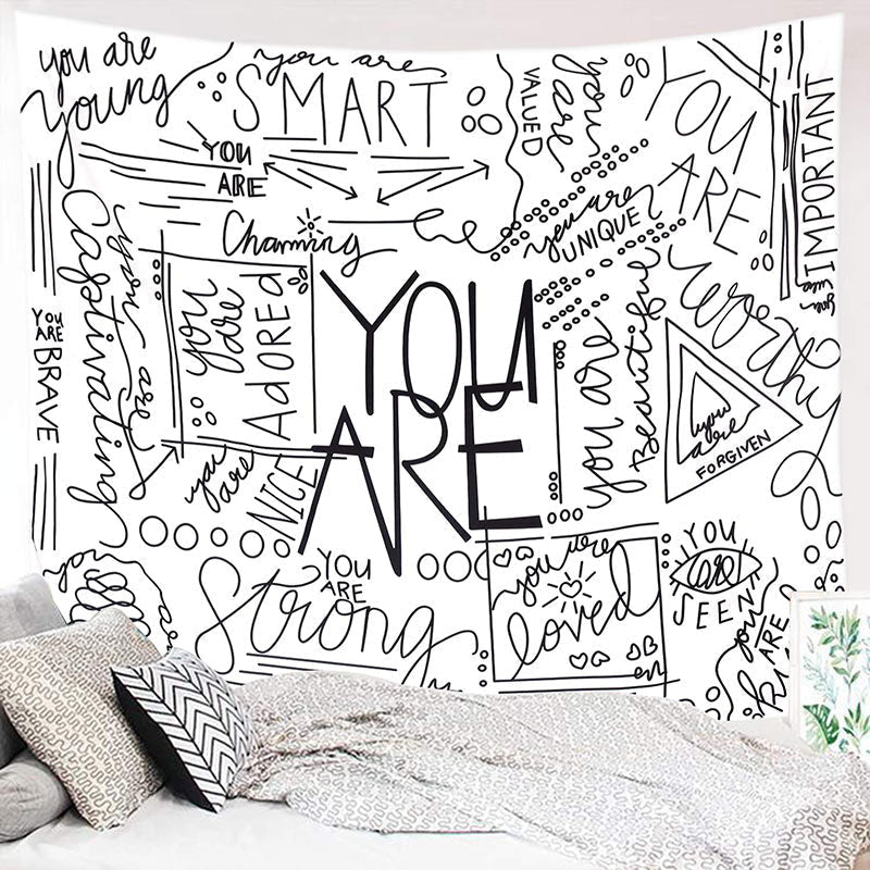 Lofaris You Are Brave Unique Loved Nice White Wall Tapestry