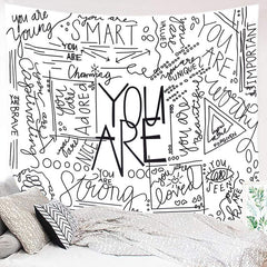 Lofaris You Are Brave Unique Loved Nice White Wall Tapestry