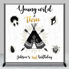 Lofaris Young Wild Three Indian Custom Birthday Backdrop