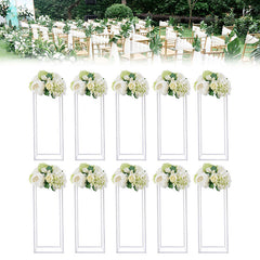 Lofaris 0.7X2Ft White Cuboid Floor Stand For Wedding Party
