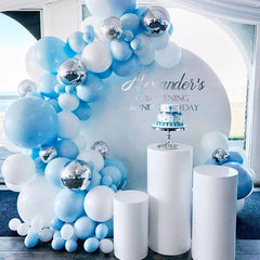 Lofaris Sky Blue 139 Pack Balloon Arch Kit | Party Decorations - White | Silver