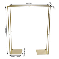 Lofaris 1X1FT Metal Gold Wedding Frame Photo Backdrop Stand
