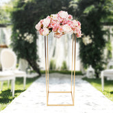 Lofaris 1X2.6FT Gold Flower Stand for Wedding Party Decor