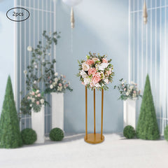Lofaris 2 Pcs Gold Column Floral Display Wedding Arch Stand