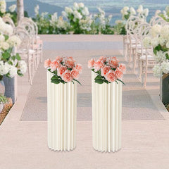 Lofaris 2 Pcs White Vase Column Reusable Wedding Altar Stand