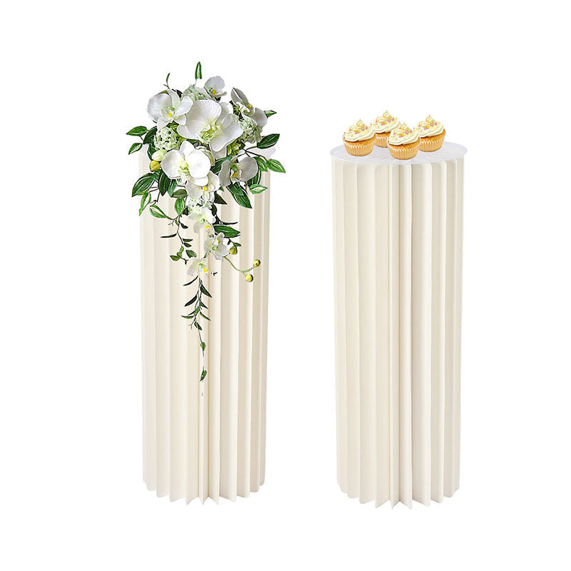Lofaris 2 Pcs White Vase Column Reusable Wedding Altar Stand