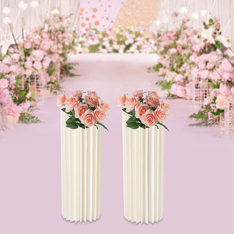Lofaris 2 Pcs White Vase Column Reusable Wedding Altar Stand