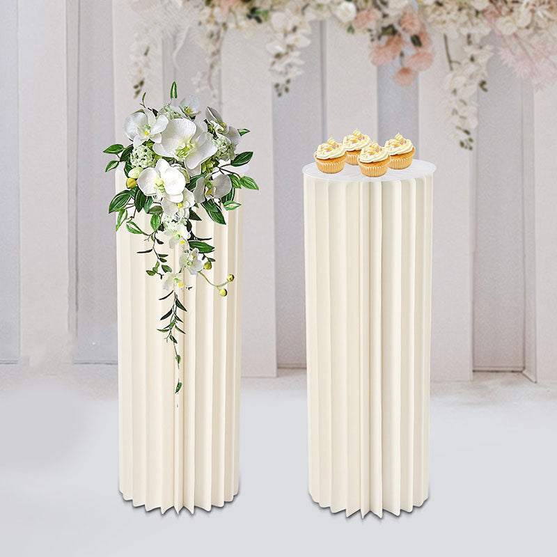 Lofaris 2 Pcs White Vase Column Reusable Wedding Altar Stand