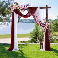 Lofaris 2 Panels Wedding Arch Draping Fabric Chiffon Drapery 2FT x 18FT