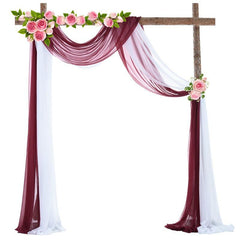 Lofaris 2 Panels Wedding Arch Draping Fabric Chiffon Drapery 2FT x 18FT