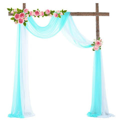 Lofaris 2 Panels Wedding Arch Draping Fabric Chiffon Drapery 2FT x 18FT