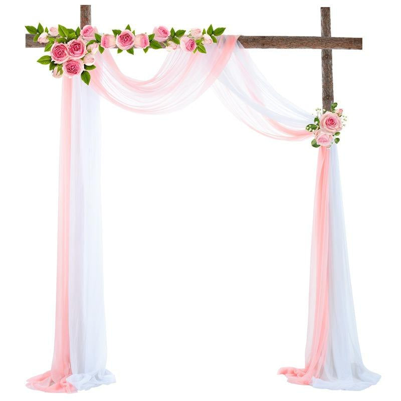 Lofaris 2 Panels Wedding Arch Draping Fabric Chiffon Drapery 2FT x 18FT