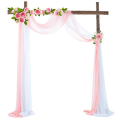 Lofaris 2 Panels Wedding Arch Draping Fabric Chiffon Drapery 2FT x 18FT