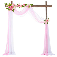 Lofaris 2 Panels Wedding Arch Draping Fabric Chiffon Drapery 2FT x 18FT