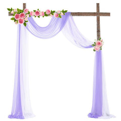Lofaris 2 Panels Wedding Arch Draping Fabric Chiffon Drapery 2FT x 18FT