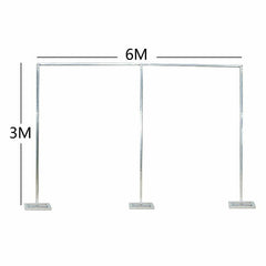 Lofaris 20X10FT Long Silver Square Frame Metal Wedding Stand
