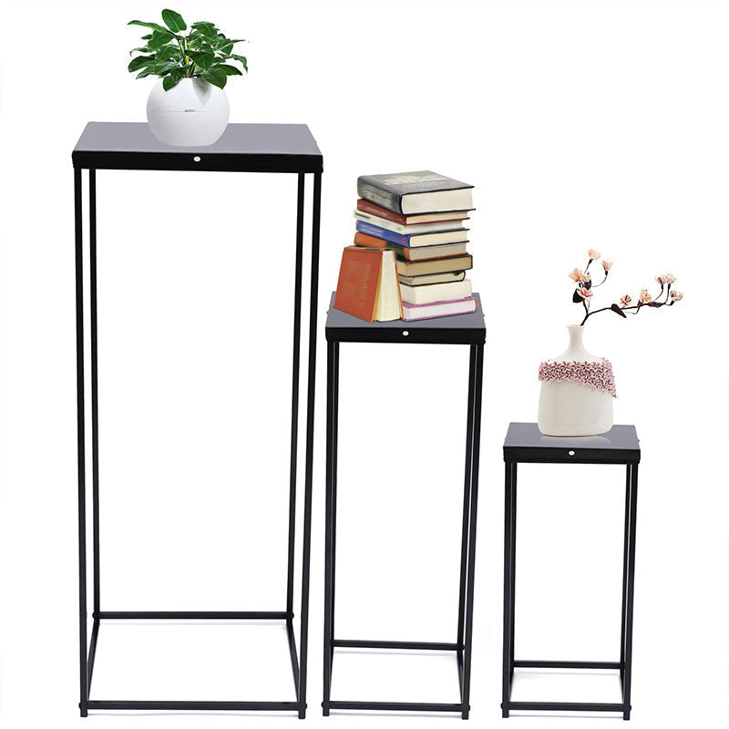 Lofaris 3 Pcs Black Metal Cuboid Shelf Wedding Decoractions