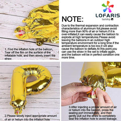 Lofaris 40 Number Foil Mylar Balloons Birthday Party Supplies For Men Women
