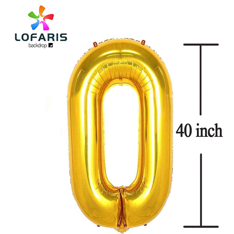 Lofaris 40 Number Foil Mylar Balloons Birthday Party Supplies For Men Women
