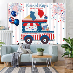 Lofaris 4Th of July Independence Day 1st Birthday Backdrop
