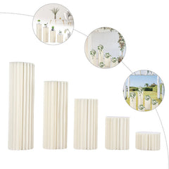 Lofaris 5 Pcs White Column Durable Cardboard Wedding Stand